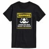 Licensed Character Men's Warning No Idea Tee Blue