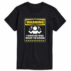 Licensed Character Men's Warning No Idea Tee Blue