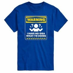 Licensed Character Men's Warning No Idea Tee Blue -Licensed Character Shop unnamed file 35203