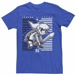 Licensed Character Men's Nintendo The Legend Of Zelda '86 Striped Background Tee Kelly