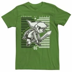 Licensed Character Men's Nintendo The Legend Of Zelda '86 Striped Background Tee Kelly -Licensed Character Shop unnamed file 35212