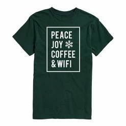 Licensed Character Men's Peace Joy Coffee Wifi Tee Black -Licensed Character Shop unnamed file 35227