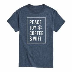 Licensed Character Men's Peace Joy Coffee Wifi Tee Black -Licensed Character Shop unnamed file 35228