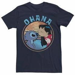 Licensed Character Men's Disney Lilo & Stitch Ohana Portrait Tee Navy