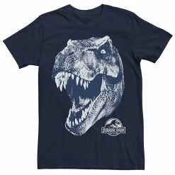 Licensed Character Men's Jurassic Park T-Rex Head Roaring Tee Navy -Licensed Character Shop unnamed file 35312