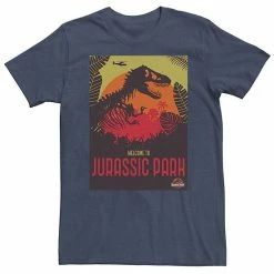 Licensed Character Big & Tall Jurassic Park Welcome T-Rex Sunset Tee Athletic Heather