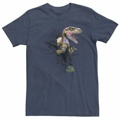 Licensed Character Big & Tall Jurassic Park Velociraptor Tears Through Graphic Tee Athletic Heather