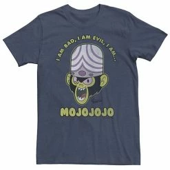Licensed Character Big & Tall Cartoon Network Mojo Intro I Am Bad, I Am Evil, I Am... MOJOJOJO Tee Navy Heather