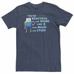 Licensed Character Big & Tall Adventure Time Finn You're Beautiful Inside Portrait Tee Navy Heather -Licensed Character Shop unnamed file 35388