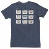 Licensed Character Big & Tall Adventure Time Finn's Many Faces Grid Tee Navy Heather