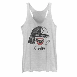 Licensed Character Disney's Cruella Juniors' Look Fabulous Sketch Graphic Tank Top White Heather -Licensed Character Shop unnamed file 35409
