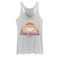 Licensed Character Juniors' Star Wars The Mandalorian The Child Retro Line Portrait Tank Top Gray Heather -Licensed Character Shop unnamed file 35432