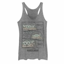 Licensed Character Juniors' Star Wars The Mandalorian The Child Protect Attack Snack Tank Top Gray Heather -Licensed Character Shop unnamed file 35435