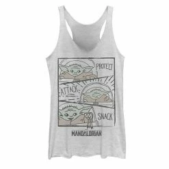 Licensed Character Juniors' Star Wars The Mandalorian The Child Protect Attack Snack Tank Top Gray Heather -Licensed Character Shop unnamed file 35436