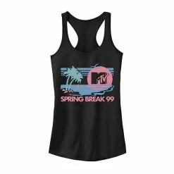 Licensed Character Juniors' MTV Pastel Colors Beach Spring Break Logo Tank Top White Heather -Licensed Character Shop unnamed file 35442