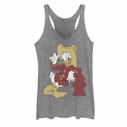 Licensed Character Juniors' Disney Donald Duck Firefighter Outfit Tank Gray Heather -Licensed Character Shop unnamed file 35454