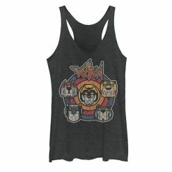Licensed Character Juniors' Voltron Assemble Ensemble Vintage Retro Graphic Tank Black Heather