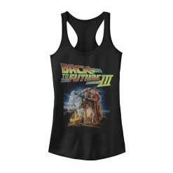 Licensed Character Juniors' Back To The Future Group Pose With Car Graphic Tank Black Heather -Licensed Character Shop unnamed file 35470