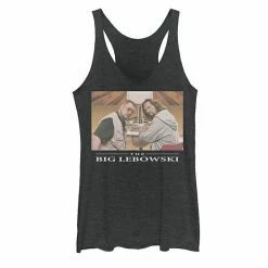 Licensed Character Juniors' Big Lebowski Bowling Alley Pose Graphic Tank Black Heather