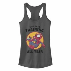 Licensed Character Juniors' Marvel Spider-Ham I've Been Training All Year Graphic Tank Gray Heather -Licensed Character Shop unnamed file 35490