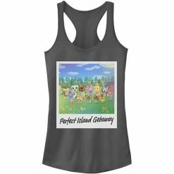 Licensed Character Juniors' Nintendo Animal Crossing Perfect Island Getaway Tank Gray Heather -Licensed Character Shop unnamed file 35493
