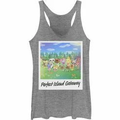 Licensed Character Juniors' Nintendo Animal Crossing Perfect Island Getaway Tank Gray Heather -Licensed Character Shop unnamed file 35494