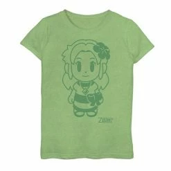 Licensed Character Girls 7-16 Nintendo Legend Of Zelda Links Awakening Marin Green Outline Portrait Graphic Tee Pink -Licensed Character Shop unnamed file 35515