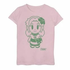 Licensed Character Girls 7-16 Nintendo Legend Of Zelda Links Awakening Marin Green Outline Portrait Graphic Tee Pink -Licensed Character Shop unnamed file 35516