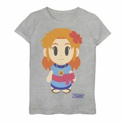 Licensed Character Girls 7-16 Nintendo Legend Of Zelda Links Awakening Marin Avatar Style Portrait Graphic Tee Athletic Heather -Licensed Character Shop unnamed file 35520