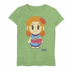 Licensed Character Girls 7-16 Nintendo Legend Of Zelda Links Awakening Marin Avatar Style Portrait Graphic Tee Athletic Heather -Licensed Character Shop unnamed file 35521
