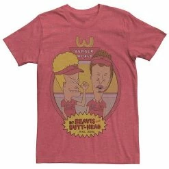 Licensed Character Men's Beavis And Butthead Burger World Uniforms Graphic Tee Charcoal Heather -Licensed Character Shop unnamed file 35527