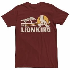 Licensed Character Men's Disney Lion King Savannah Sunrise Scene Short-Sleeve Tee Black -Licensed Character Shop unnamed file 35550