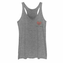 Licensed Character Disney's Cruella Juniors' Rebel Heart Logo Tank Gray Heather -Licensed Character Shop unnamed file 35551