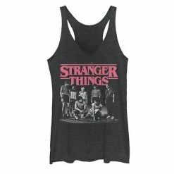 Licensed Character Juniors' Stranger Things Faded Cast Poster Tank Black