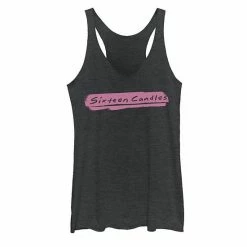 Licensed Character Juniors' Sixteen Candles Pink Spray Paint Logo Graphic Tank Black -Licensed Character Shop unnamed file 35556