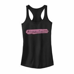 Licensed Character Juniors' Sixteen Candles Pink Spray Paint Logo Graphic Tank Black -Licensed Character Shop unnamed file 35557