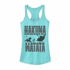 Licensed Character Juniors Lion King Geometric Hakuna Matata Silhouette Tank Banana