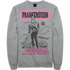 Licensed Character Men's Universal Monsters Old Franky Poster Sweatshirt White