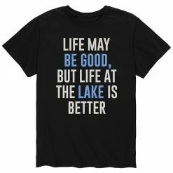Licensed Character Men's Life Better Lake Tee Black -Licensed Character Shop unnamed file 35586
