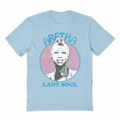 Licensed Character Men's Aretha Franklin Mens Tee Light Blue -Licensed Character Shop unnamed file 35644