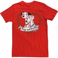 Licensed Character Men's Disney 101 Dalmatians Pongo And Perdita Gradient Heart Tee Royal