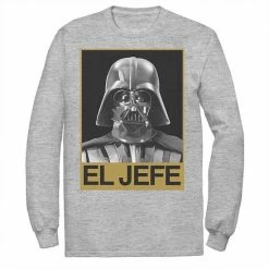 Licensed Character Men's Star Wars Darth Vader El Jefe Portrait Tee Athletic Heather