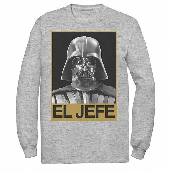 Licensed Character Men's Star Wars Darth Vader El Jefe Portrait Tee Athletic Heather 3 Licensed Character Men's Star Wars Darth Vader El Jefe Portrait Tee Athletic Heather