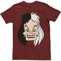 Licensed Character Men's Disney 101 Dalmatians Cruella De Vil Big Face Tee White -Licensed Character Shop unnamed file 35741