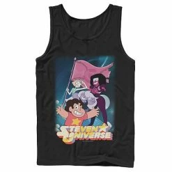 Licensed Character Men's Cartoon Network Steven Universe Team Flag Poster Tank Navy -Licensed Character Shop unnamed file 35762