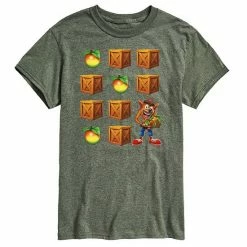 Licensed Character Men's Crash Bandicoot Crate Grid Tee Green -Licensed Character Shop unnamed file 35770