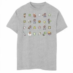 Licensed Character Boys 8-20 Nintendo Super Mario Bros. 16-Bit Symbol Grid Tee Athletic Heather