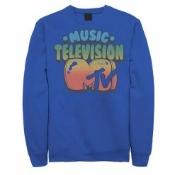 Licensed Character Men's MTV Logo Bubble Balloon Font Style Sweatshirt Royal -Licensed Character Shop unnamed file 35899