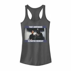 Licensed Character Juniors' Star Wars Darth Vader & Luke That Awkward Elevator Moment Tank Top Charcoal -Licensed Character Shop unnamed file 35912