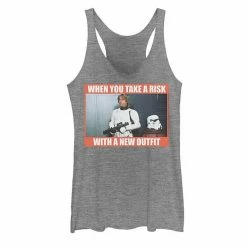 Licensed Character Juniors' Star Wars Luke When You Take A Risk On A New Outfit Tank Top Gray Heather -Licensed Character Shop unnamed file 35917